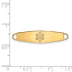 14k 34x8mm Non-enameled Oval Shape Medical ID Plate