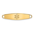 14k 34x8mm Non-enameled Oval Shape Medical ID Plate
