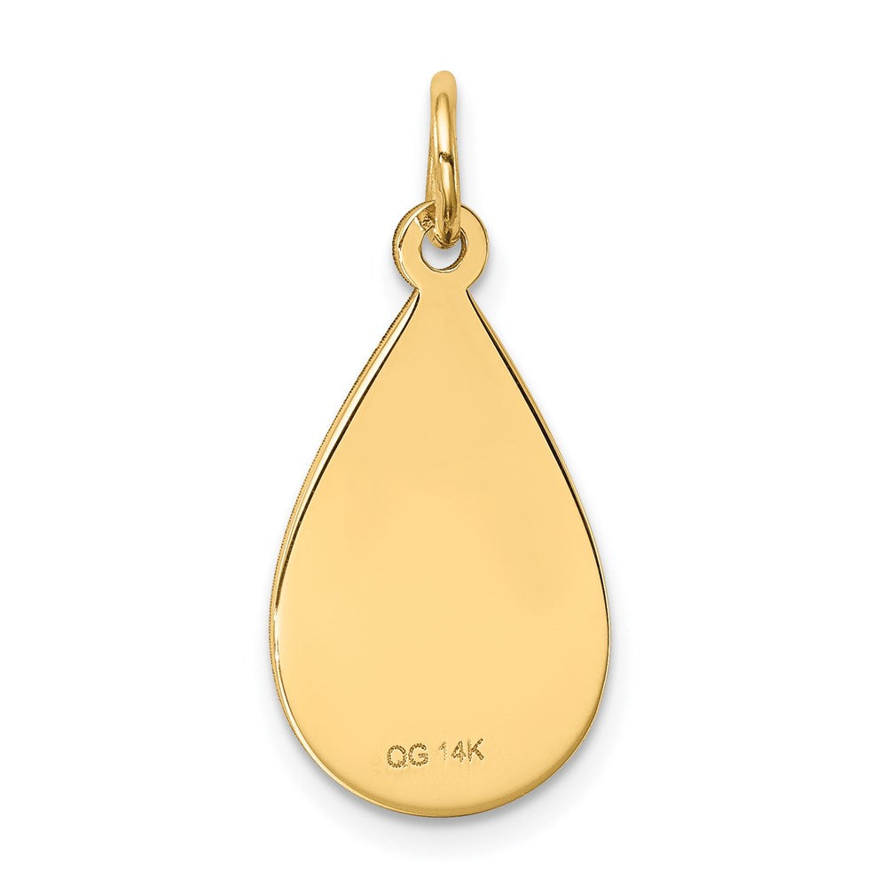 14k 20x11.5mm Teardrop Non-enameled Medical Jewelry Pendant