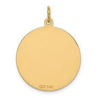 14k 22mm Round Non-enameled Medical Jewelry Pendant