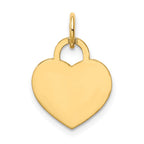 14k Plain .018 Gauge Engravable Heart 15x12mm Disc Charm