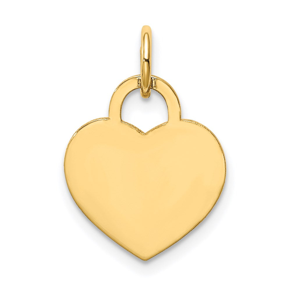 14k Plain .013 Gauge Engravable Heart 15x12mm Disc Charm