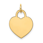14k Plain .035 Gauge Engravable Heart 19x15mm Disc Charm