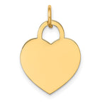 14k Plain .035 Gauge Engravable Heart 19x15mm Disc Charm