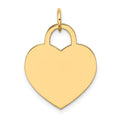 14k Plain .027 Gauge Engravable Heart 22x18mm Disc Charm