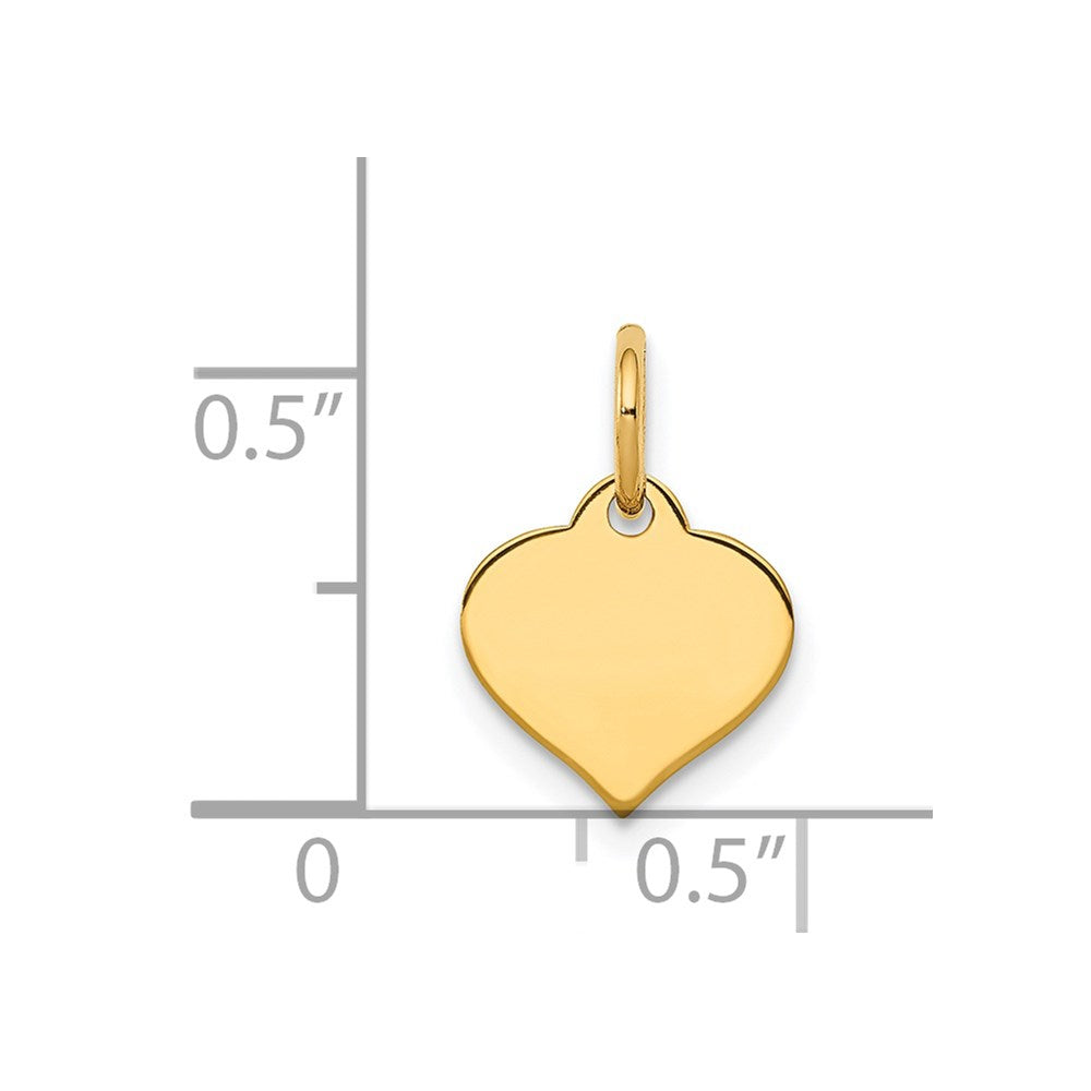 14k Plain .018 Gauge Engraveable Heart 10x10mm Disc Charm