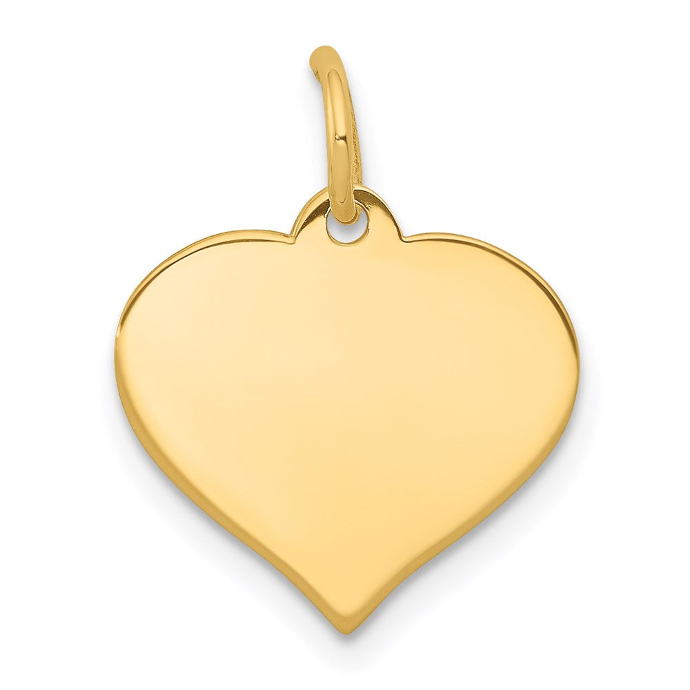 14k Plain .018 Gauge Engraveable Heart 15x14mm Disc Charm