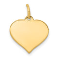 14k Plain .011 Gauge Engraveable Heart 15x14mm Disc Charm