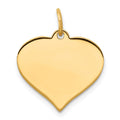 14k Plain .027 Gauge Engraveable Heart 16x17mm Disc Charm