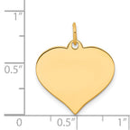 14k Plain .011 Gauge Engraveable Heart 19x18mm Disc Charm