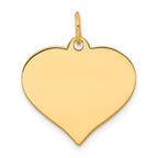 14k Plain .035 Gauge Engraveable Heart 19x18mm Disc Charm