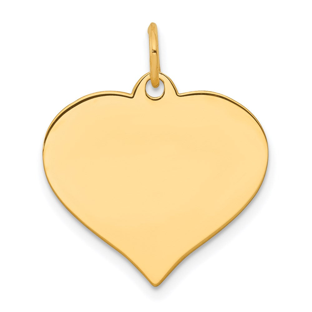 14k Plain .035 Gauge Engraveable Heart 19x18mm Disc Charm