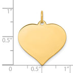 14k Plain .009 Gauge Engraveable Heart 21x20mm Disc Charm