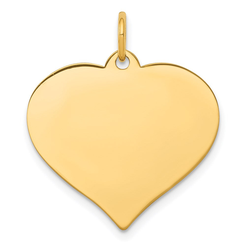 14k Plain .018 Gauge Engraveable Heart 21x20mm Disc Charm