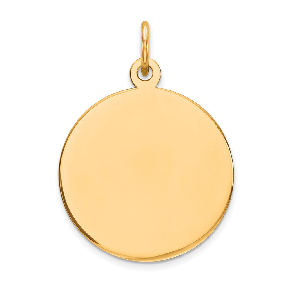14k Plain .011 Gauge Round Engravable 17mm Disc Charm