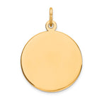 14k Plain .027 Gauge Round Engravable 17mm Disc Charm