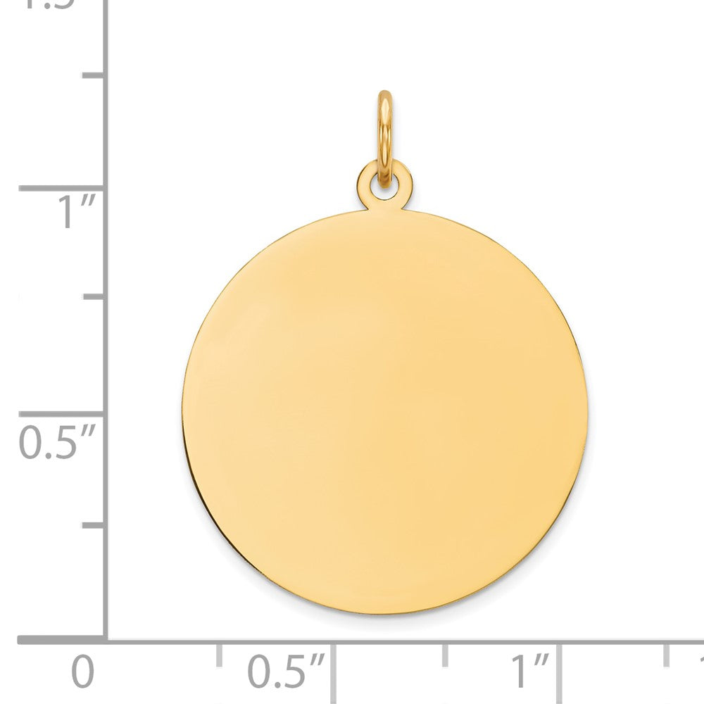 14k Plain .018 Gauge Round Engravable 21mm Disc Charm