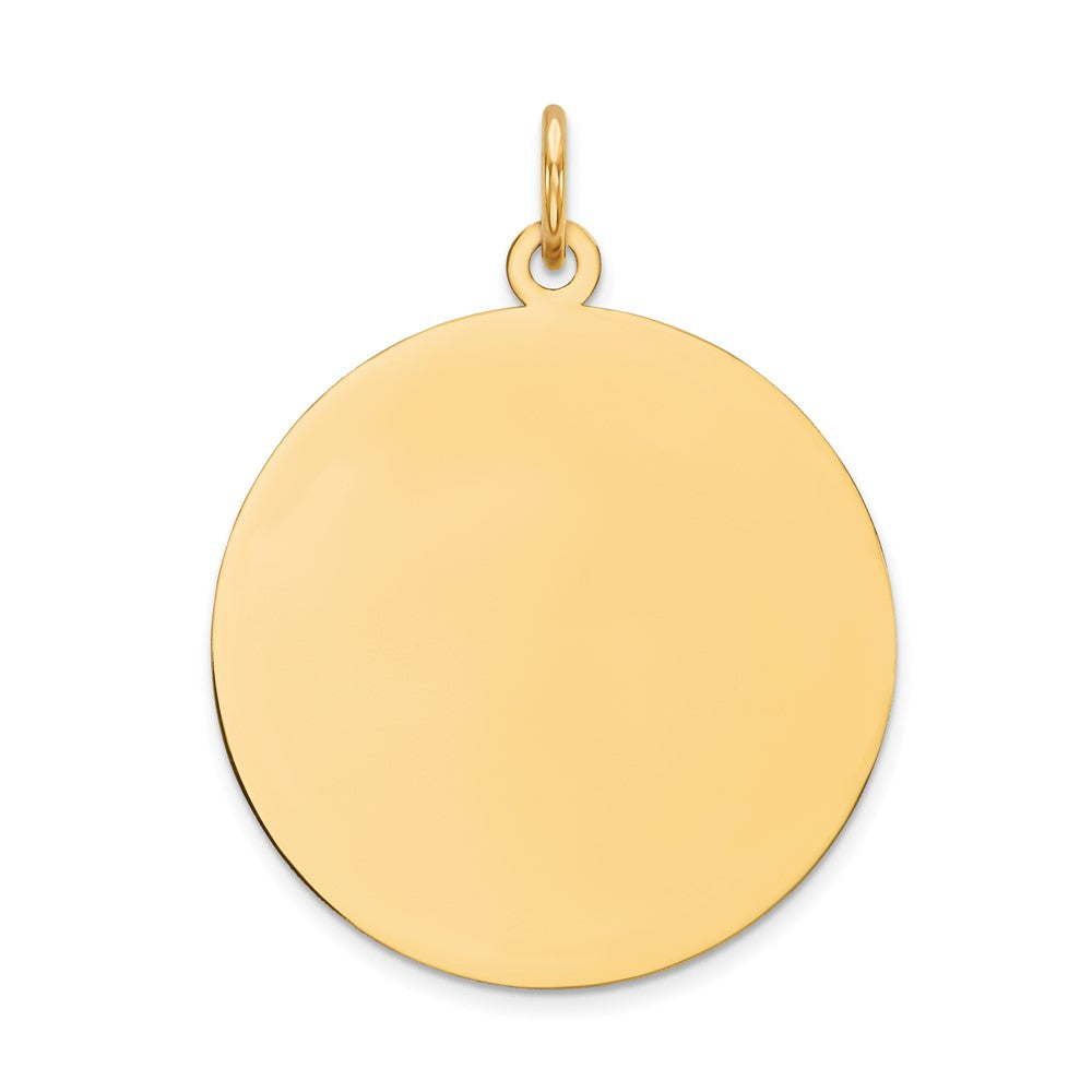 14k Plain .011 Gauge Round Engravable 21mm Disc Charm