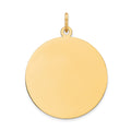 14k Plain .013 Gauge Round Engravable 21mm Disc Charm