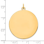 14k Plain .035 Gauge Round Engravable 32mm Disc Charm