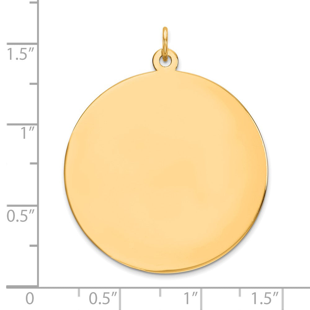14k Plain .013 Gauge Round Engravable 32mm Disc Charm