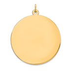 14k Plain .035 Gauge Round Engravable 32mm Disc Charm