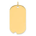 14k Plain .011 Gauge Engravable 34x19mm Dog Tag with Notch Disc Charm
