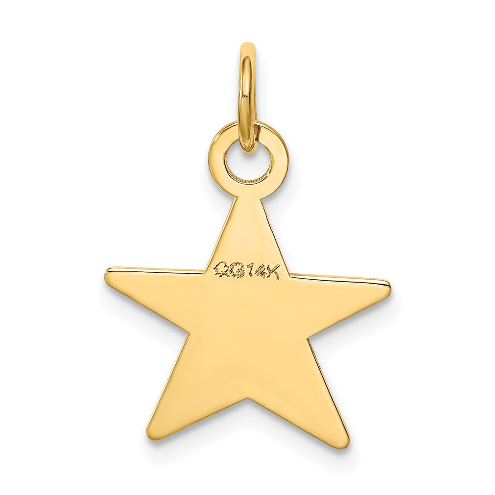 14K Plain .011 Gauge Engravable Star 17x15mm Disc Charm