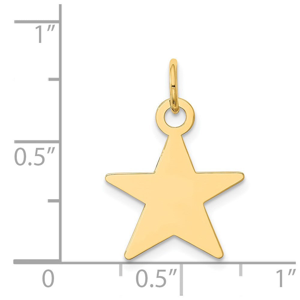 14K Plain .011 Gauge Engravable Star 17x15mm Disc Charm
