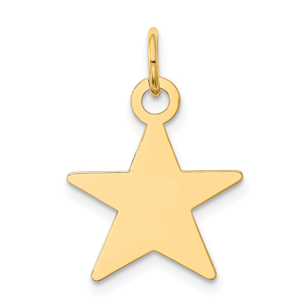 14K Plain .027 Gauge Engravable Star 17x15mm Disc Charm