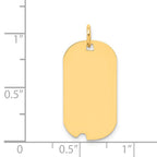 14k Plain .035 Gauge Engravable 25x13mm Dog Tag with Notch Disc Charm