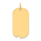 14k Plain .035 Gauge Engravable 25x13mm Dog Tag with Notch Disc Charm
