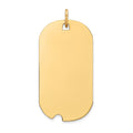 14k Plain .018 Gauge Engravable 30x16mm Dog Tag with Notch Disc Charm