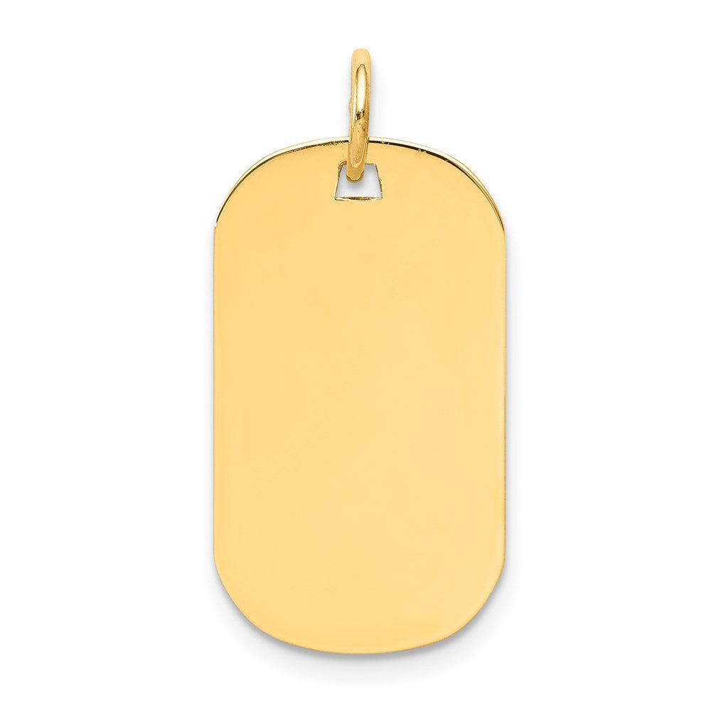 14k Plain .027 Gauge Engraveable 23x13mm Dog Tag Disc Charm