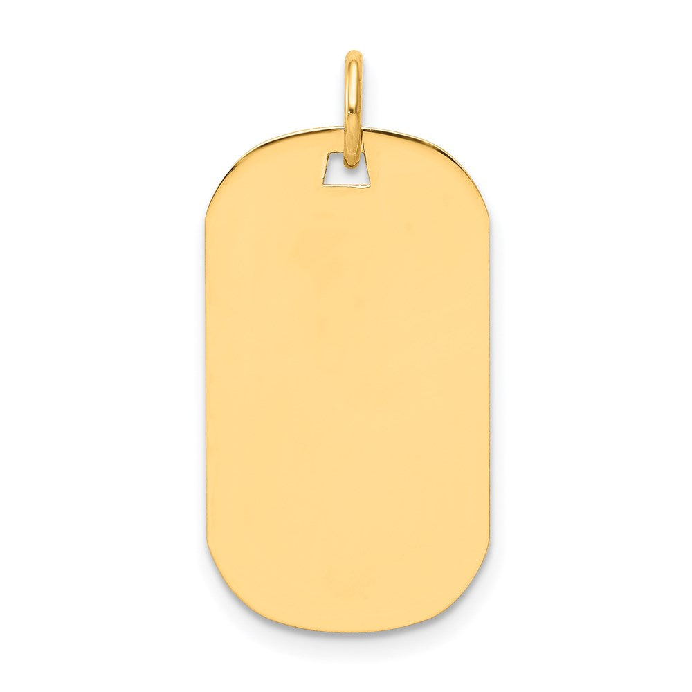 14k Plain .009 Gauge Engraveable 24x14mm Dog Tag Disc Charm