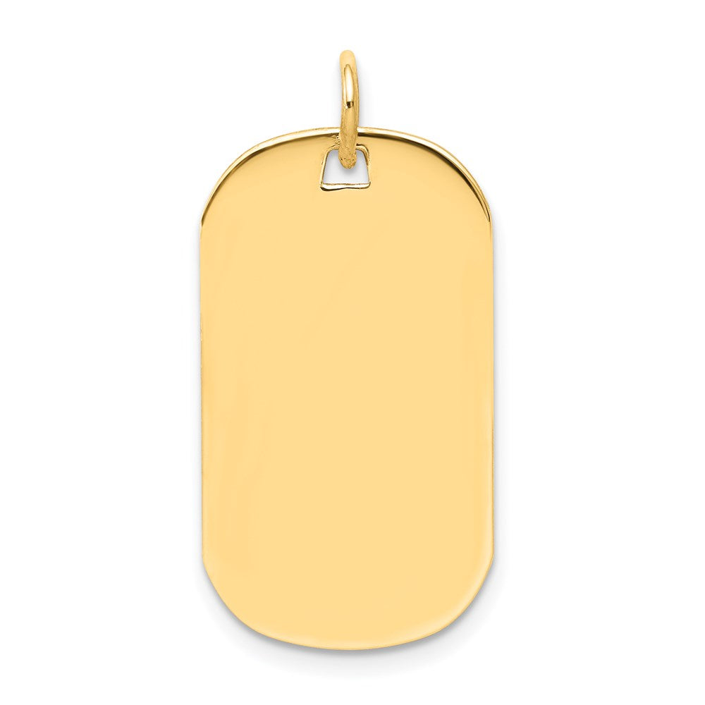 14k Plain .013 Gauge Engraveable 25x14mm Dog Tag Disc Charm