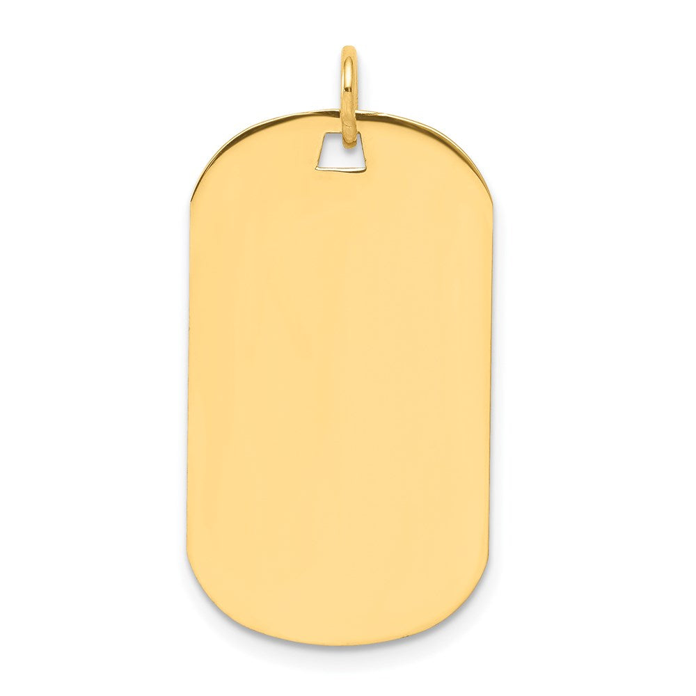 14k Plain .027 Gauge Engraveable 28x16mm Dog Tag Disc Charm