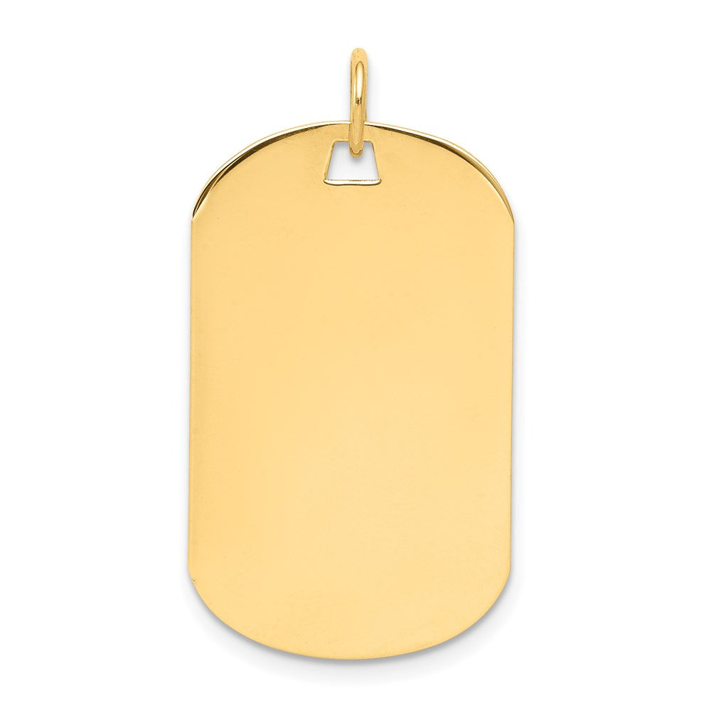 14k Plain .013 Gauge Engraveable 28x17mm Dog Tag Disc Charm