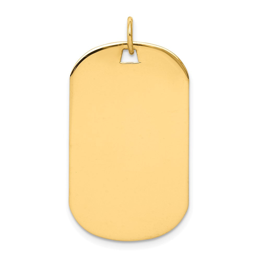 14k Plain .018 Gauge Engraveable 30x18mm Dog Tag Disc Charm