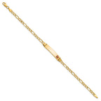 14k Medical Semi-Solid Chain/Solid Plate 26x5mm Off-Center Red Enamel Figaro Link 8 inch ID Bracelet