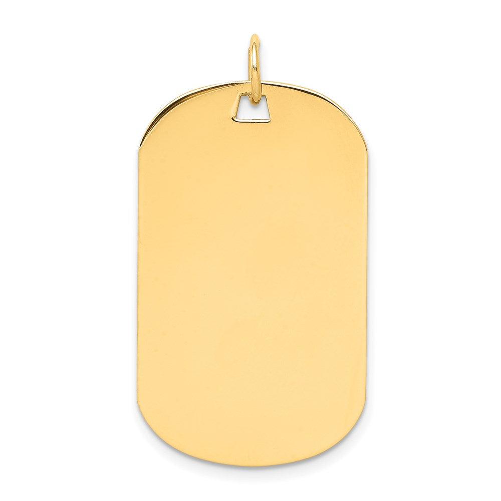 14k Plain .013 Gauge Engraveable 32x19mm Dog Tag Disc Charm