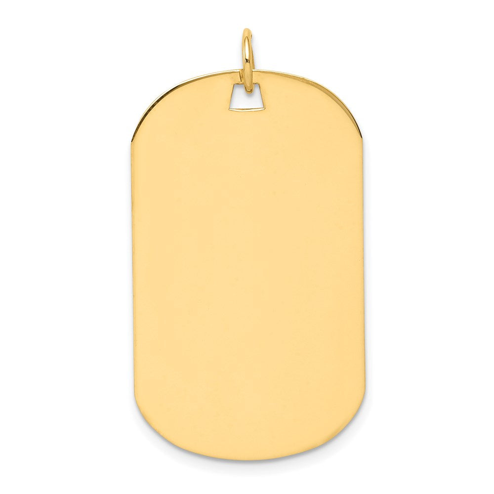 14k Plain .035 Gauge Engraveable 34x20mm Dog Tag Disc Charm
