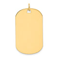 14k Plain .013 Gauge Engraveable 34x20mm Dog Tag Disc Charm