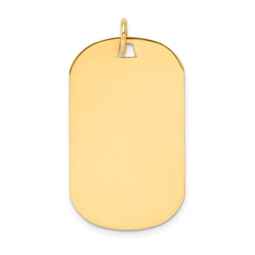 14k Plain .018 Gauge Engraveable 35x21mm Dog Tag Disc Charm