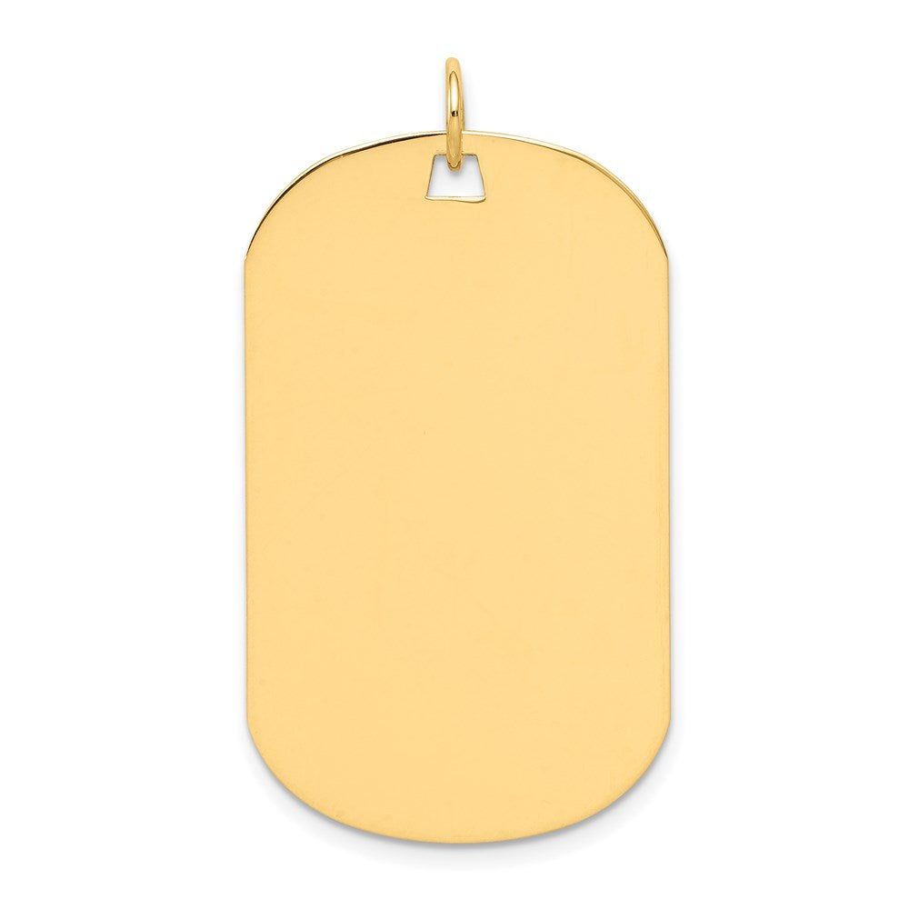 14k Plain .013 Gauge Engraveable 37x22mm Dog Tag Disc Charm