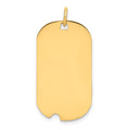 14k Plain .011 Gauge Engraveable 28x16mm Dog Tag with Notch Disc Charm