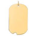 14k Plain .027 Gauge Engraveable 35x20mm Dog Tag with Notch Disc Charm