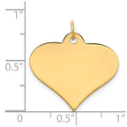 14k Plain .013 Gauge Engraveable Heart 22x25mm Disc Charm