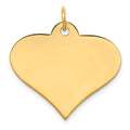 14k Plain .018 Gauge Engraveable Heart 22x25mm Disc Charm