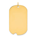 14k Plain .011 Gauge Engravable 37x23mm Dog Tag with Notch Disc Charm